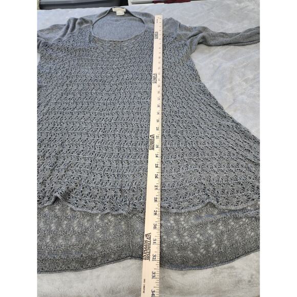 Grace & Lace Long Sleeve Lightweight Crochet Viscose Hi Lo Tunics, Size Large - Picture 6 of 9